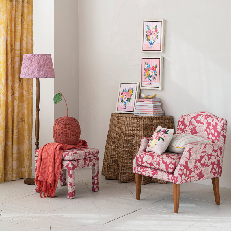 Pleated Water Hyacinth & Rattan Console Table
