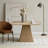 Buran 47" Square Dining Table In Ash Wood Veneer With Tapered Rectangular Iron Pedestal Base Buran Collection