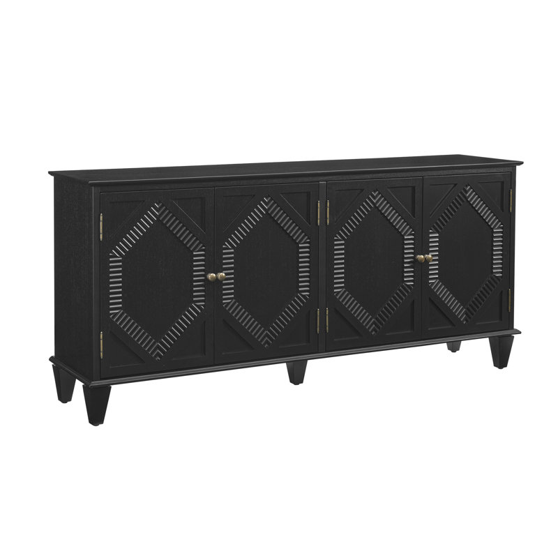 Buffet 65,5 po Mid Century Modern Buffet, Noir