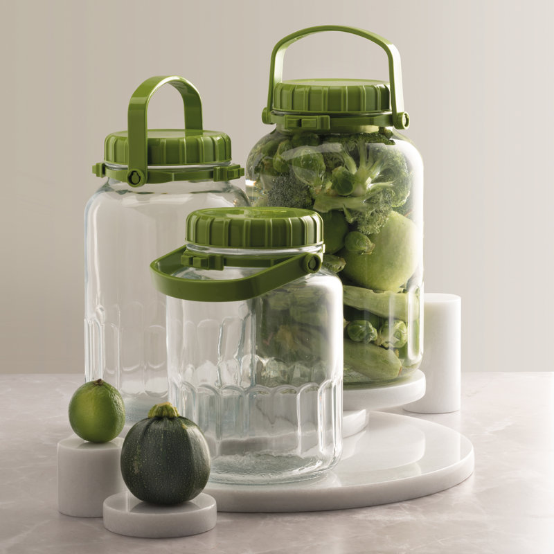 Glass Jar, 24cm H x 17cm W x 16cm D