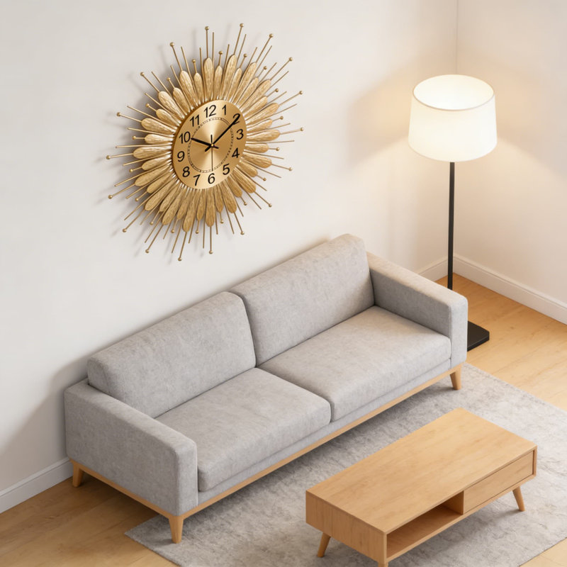 Grande horloge murale Sunburst