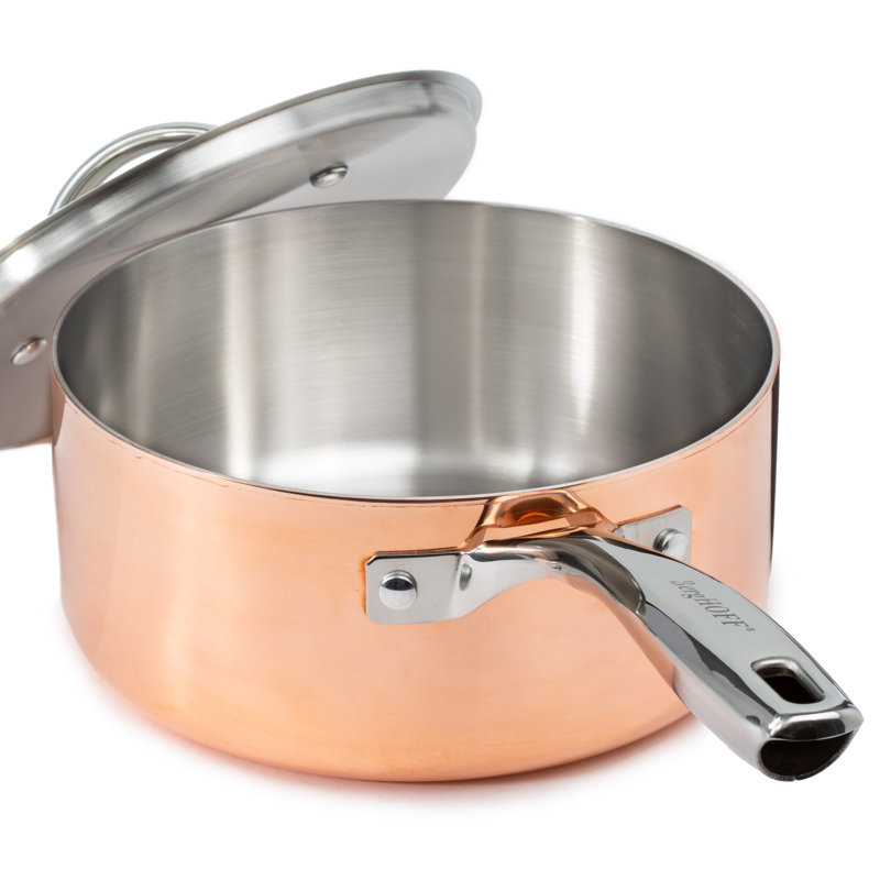 Ensemble de batterie de cuisine en cuivre poli de grande taille 5 pièces BergHOFF, non martelé