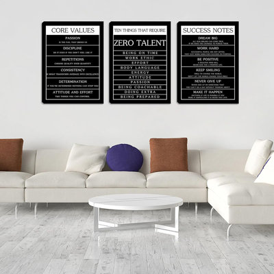 Motivational Wall Decor Inspirational Office Wall Art Decor Posters Prints 3 Pieces Positive Canvas Print Picture for Workplace Classroom Dorm Living