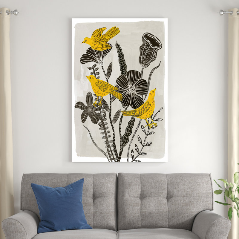 Oiseaux dans mon jardin I, H 48 po x l 32 po x P 1,25 po