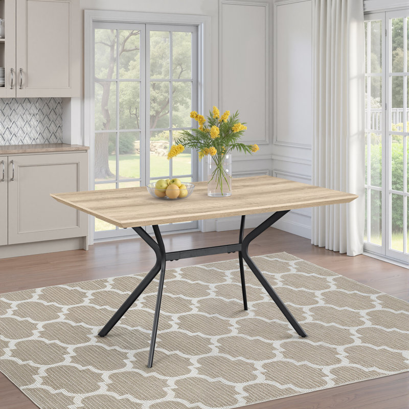 Light Brown 53-Inch Composite Wood Dining Table