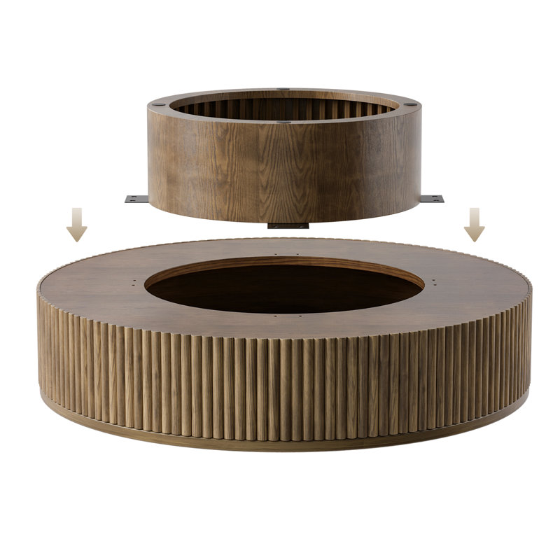 Chibuzor Round Coffee Table - Handcrafted Wood Design