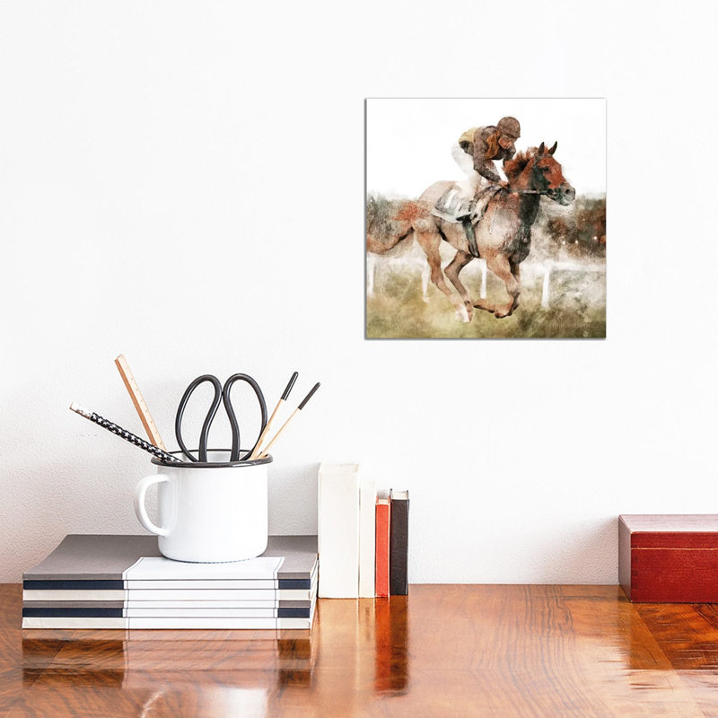 Number One Rider by Bluebird Barn - Wrapped Canvas Painting, 30.48 cm H x 30.48 cm W