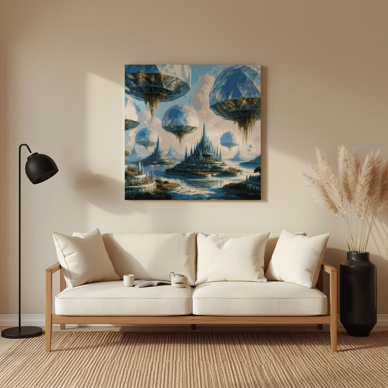 Art mural gris Sci Fi Dome