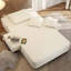 Canapé-lit convertible 2-en-1, velours côtelé moelleux rembourré avec 3 coussins, canapé-lit en mousse à compression sans cadre avec poche de rangement latérale, appartement sans assemblage pour petit salon