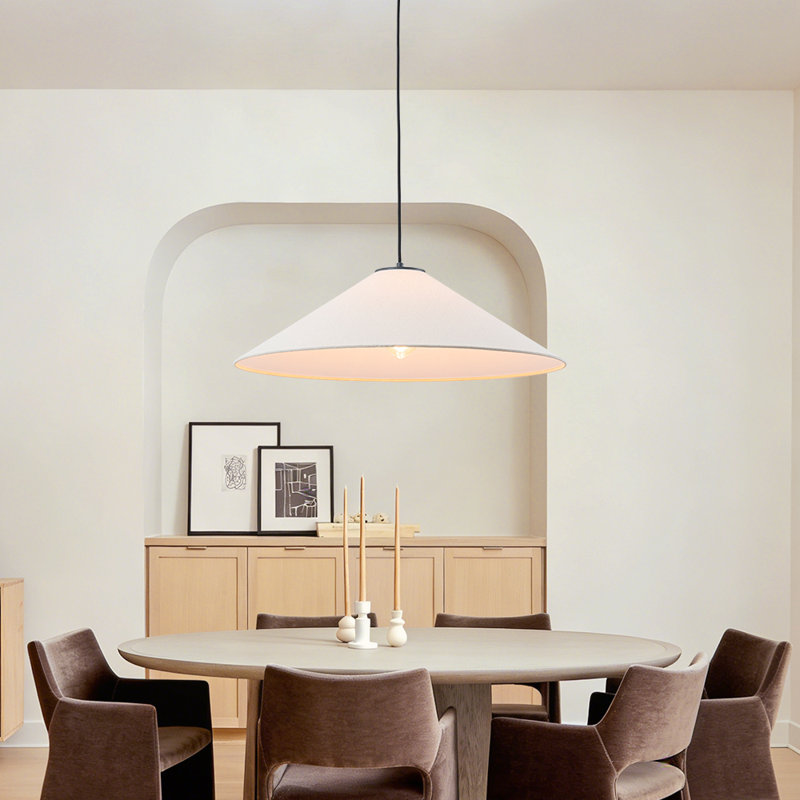 Large 1 - Light Fabric Cone Pendant