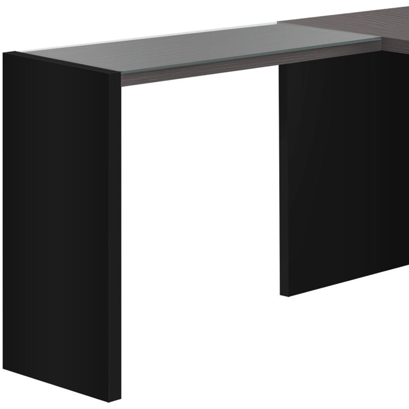 Bureau d'ordinateur d'angle en forme de L en stratifié Lile, pour le travail, un bureau personnel ou un ordinateur portable