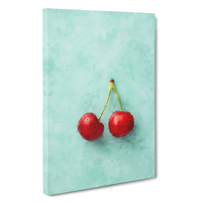 Two Cherries - Wrapped Canvas, 50cm H x 35cm W x 3cm D