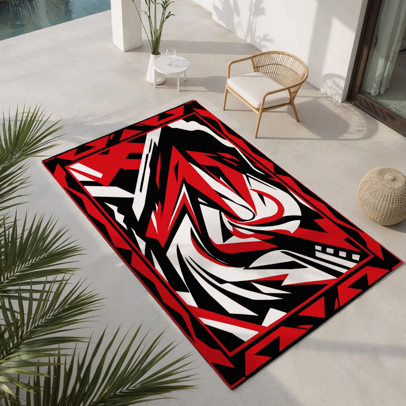 Tapis intérieur et extérieur Lunar Ember, Rectangle 1 pi 6 po x 2 pi 6 po