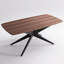 Table de salle à manger rectangulaire en bois manufacturé et solide avec pieds en métal 69,4 po l 69,4 po-1211595211