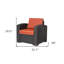 Fauteuil club 33 po en plastique noir avec coussin rouge