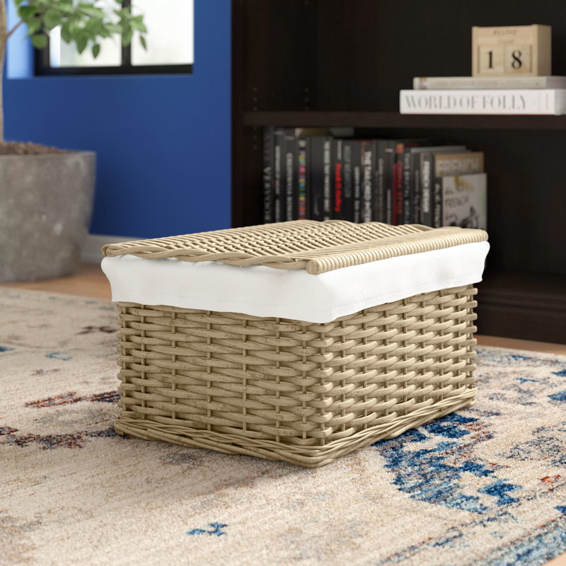 House of Hampton Wicker Decorative Basket, 14cm H x 35cm W x 24cm D, Natural