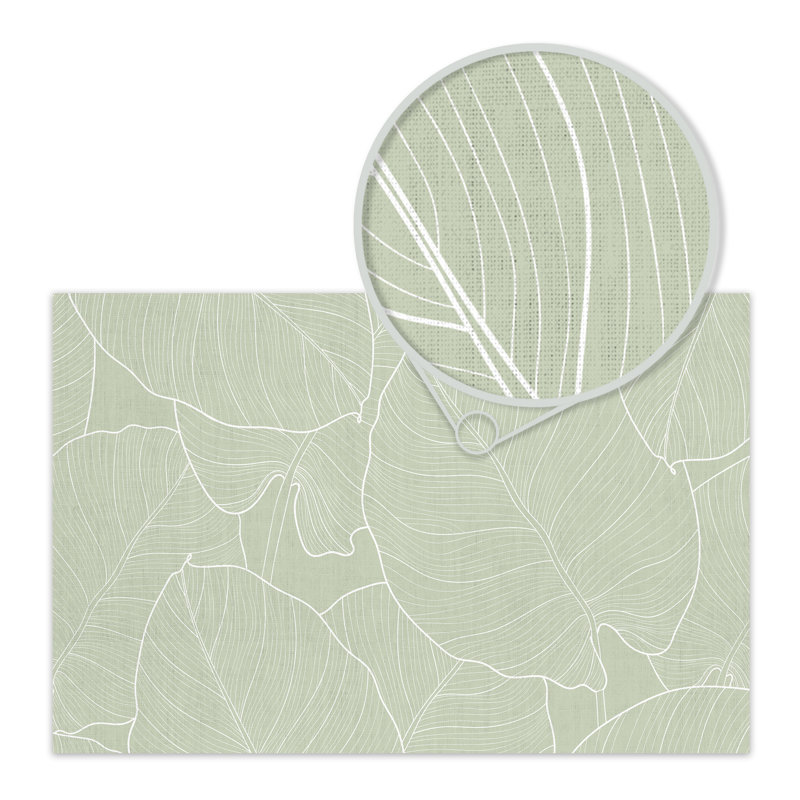 Amaiah Vinyl Machine Printed Area Rug, Rectangle 4'4.4" x 6'6.7"