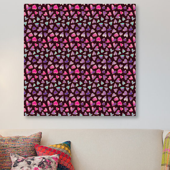 « hearts », impression sur toile, H 26 po x l 26 po x P 1,5 po