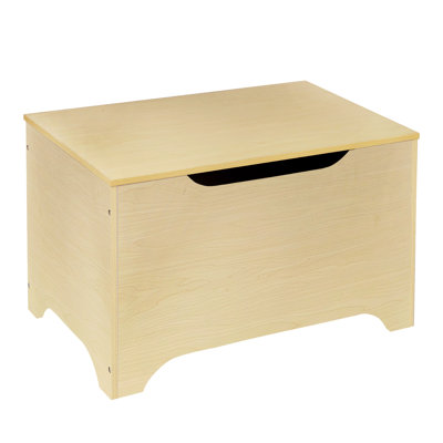 Wildkin Toy Box for Kids – Wooden Storage Chest with Safety Hinge, Organizes Toys, Books, Games & Art Supplies - Natural