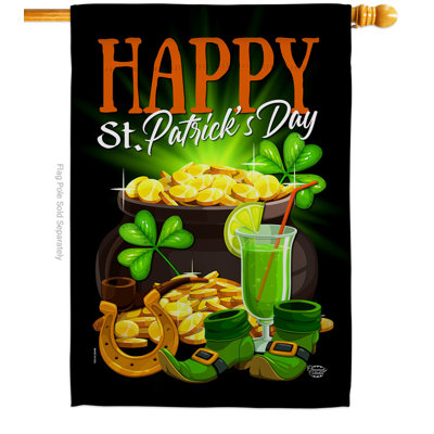 Double Sided 40'' H x 28'' W Polyester St. Patrick's Day House Flag