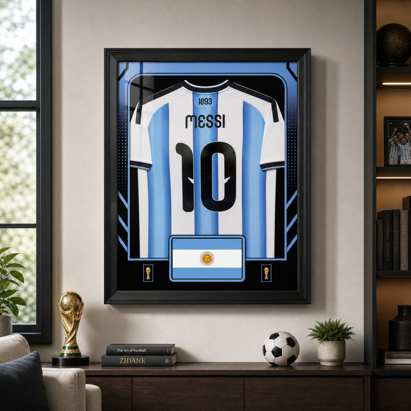 Lionel Messi encadré 25,75 x 33,75 de la Coupe du monde de football 2026 en Argentine