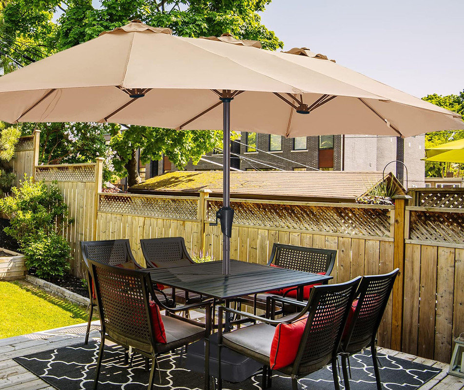 Arlmont & Co. Tabron 156'' x 78'' Rectangular Balcony Umbrella | Wayfair