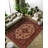 Guria Burgundy/Brown Oriental Vintage Look Machine Printed Cotton Chenille Area Rug-1903670212