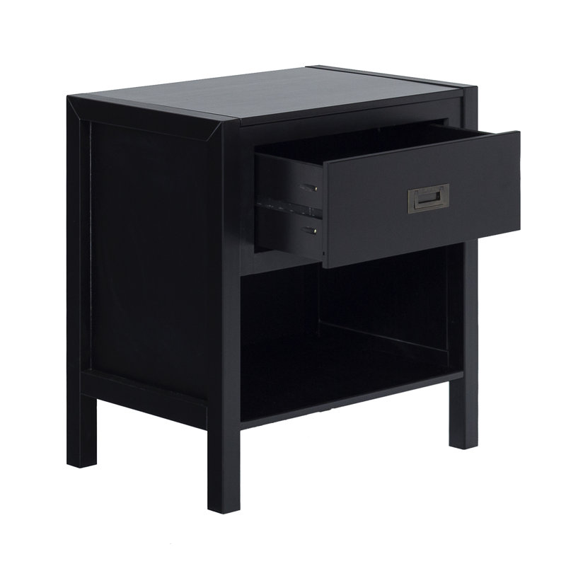60.96 cm W Bedside Table, Black