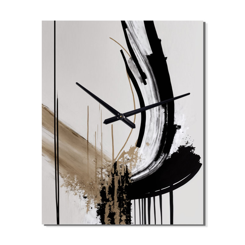 Minimaliste abstrait IV - Horloge murale moderne abstraite, H 40 po x l 30 po x P 1 po