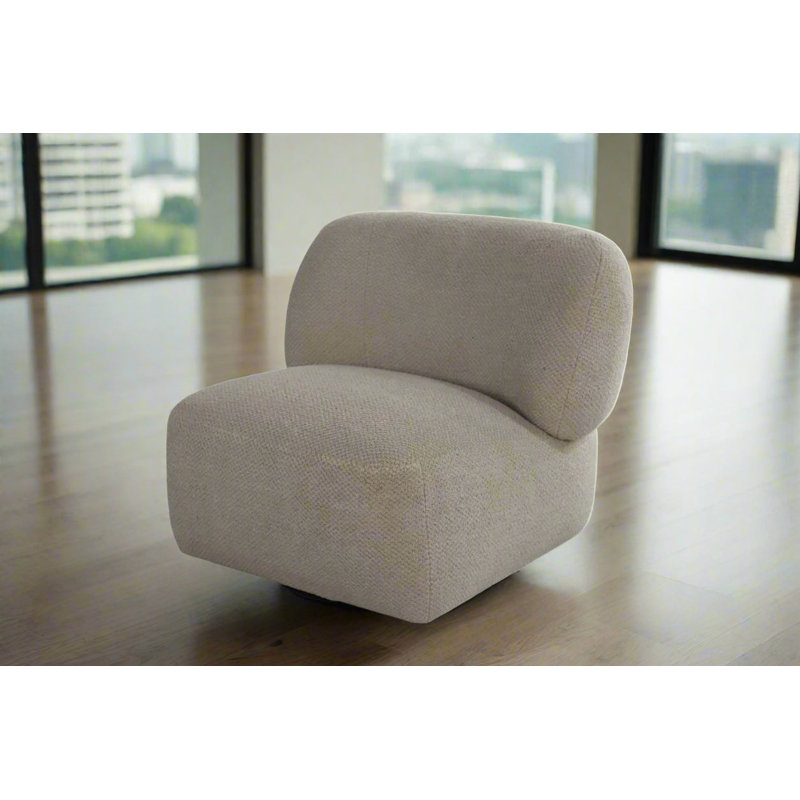 Fauteuil de salon pivotant moderne Forma, H 30,35 po x l 33,5 po x P 37,8 po, Gris