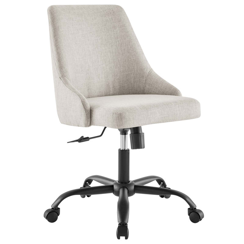 Designate Swivel Upholstered Office Chair, Beige Polyester Blend