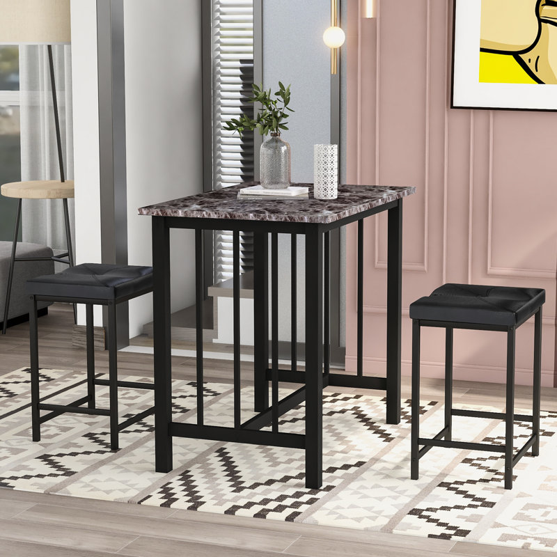 Ensemble de salle à manger 3 pièces Girlie, Marron