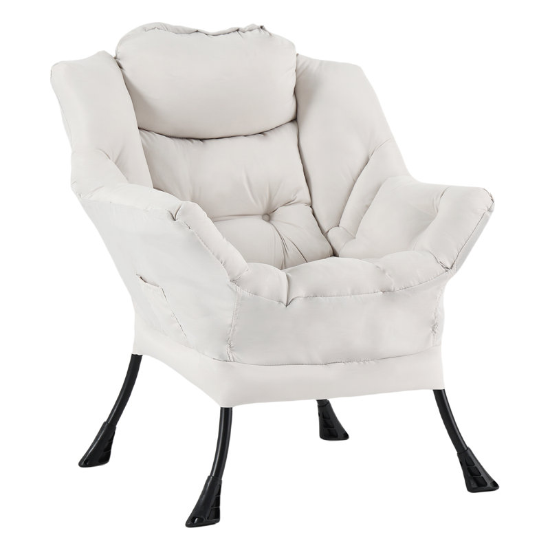 Fauteuil paresseux et rembourré Abramson, Beige - coton simple, Non