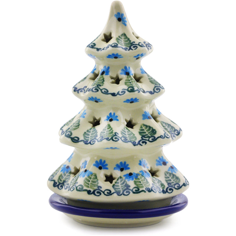 Forget Me Not Tealight Candle Holder, 5.91" H x 3.94" W x 3.94" D