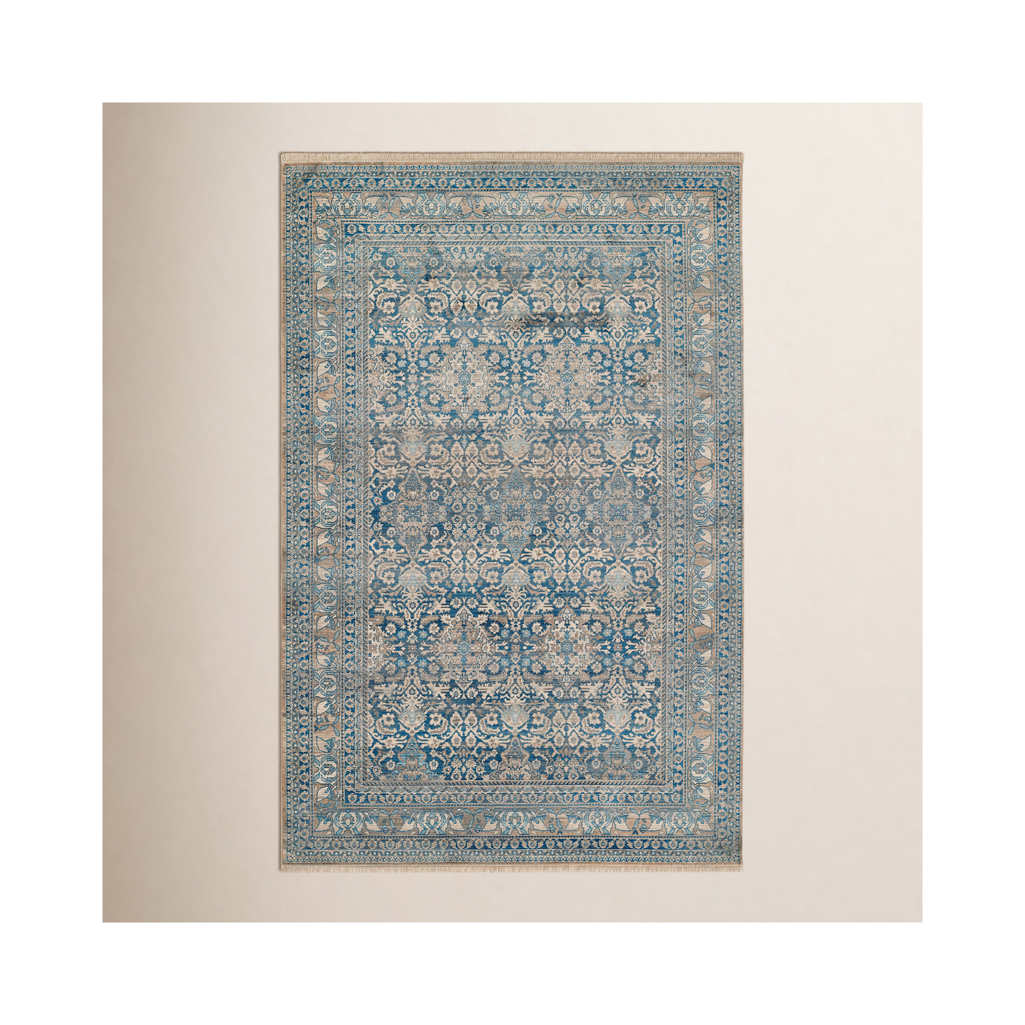 Velay Blue/Gray Rug, Rectangle 2' x 3'
