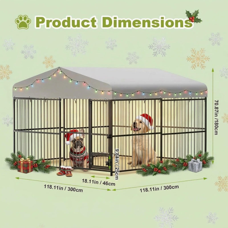 180cm H Metal Yard Kennel