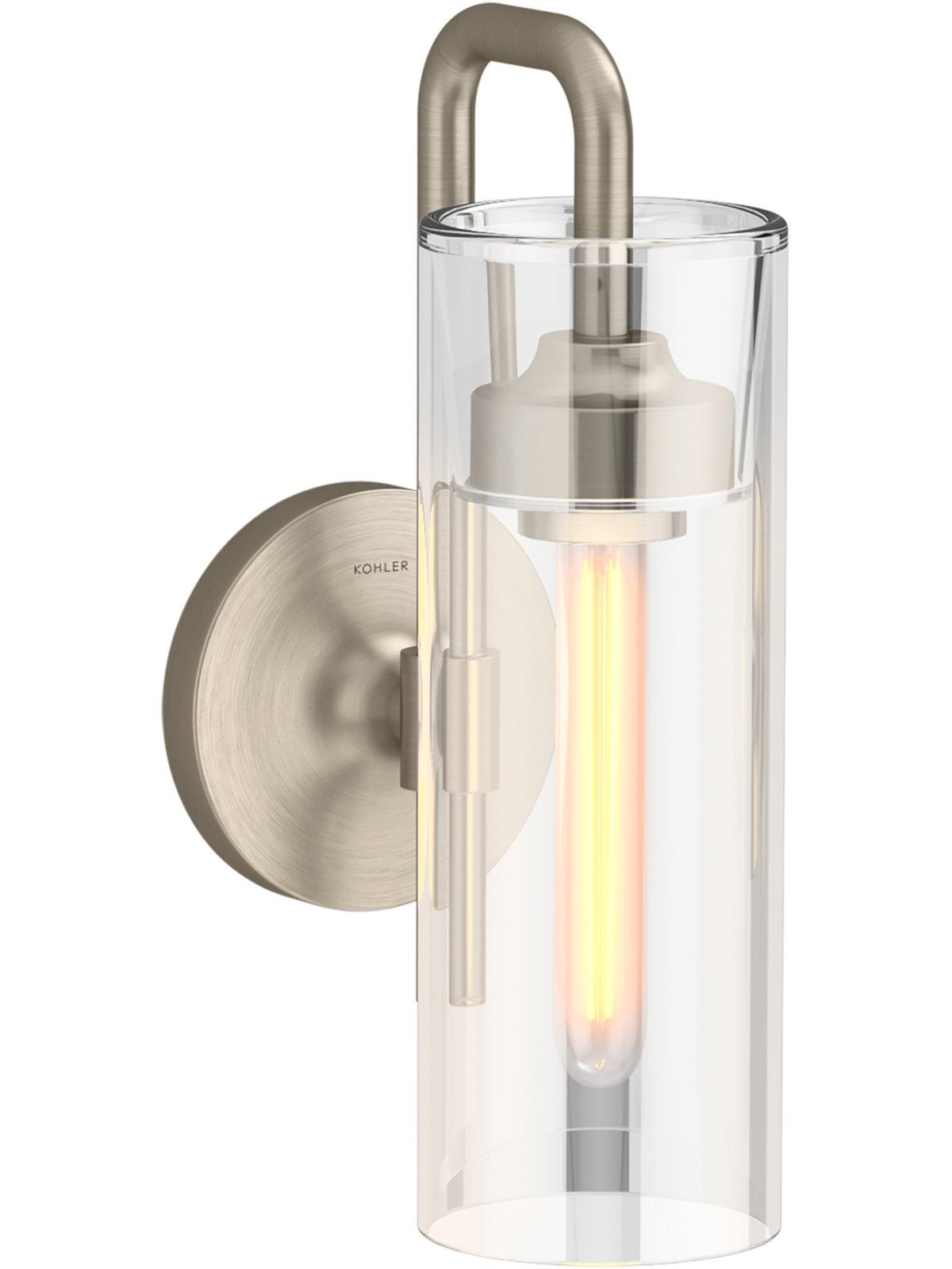 Purist Single Light Armed Sconce, Vibrant Brushed Bronze