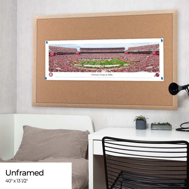 Alabama Football, impression panoramique, H 13,5 po x l 40 po x P 0,38 po, Sans cadre