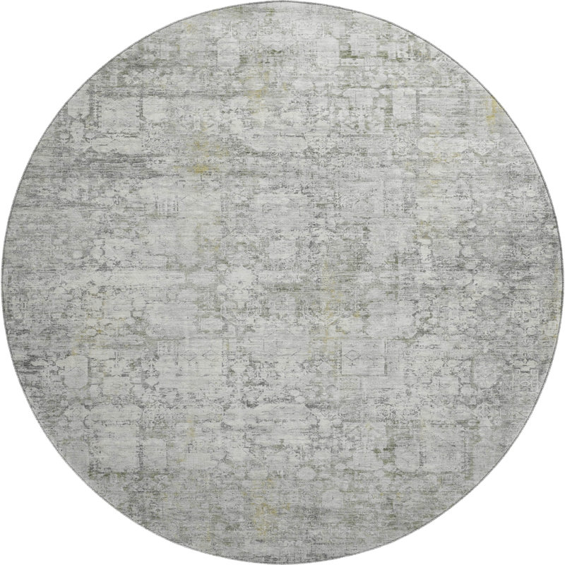 Premium Machine Washable Maag AMF1764 Modern Rug, Round 8'