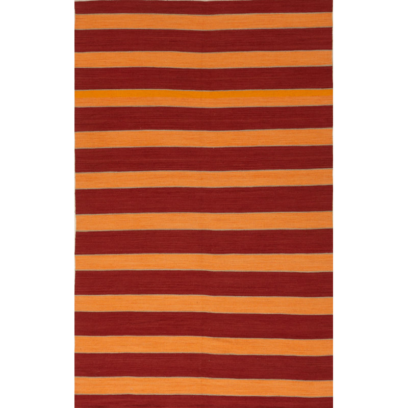 Striped Area Rug in Red/Orange