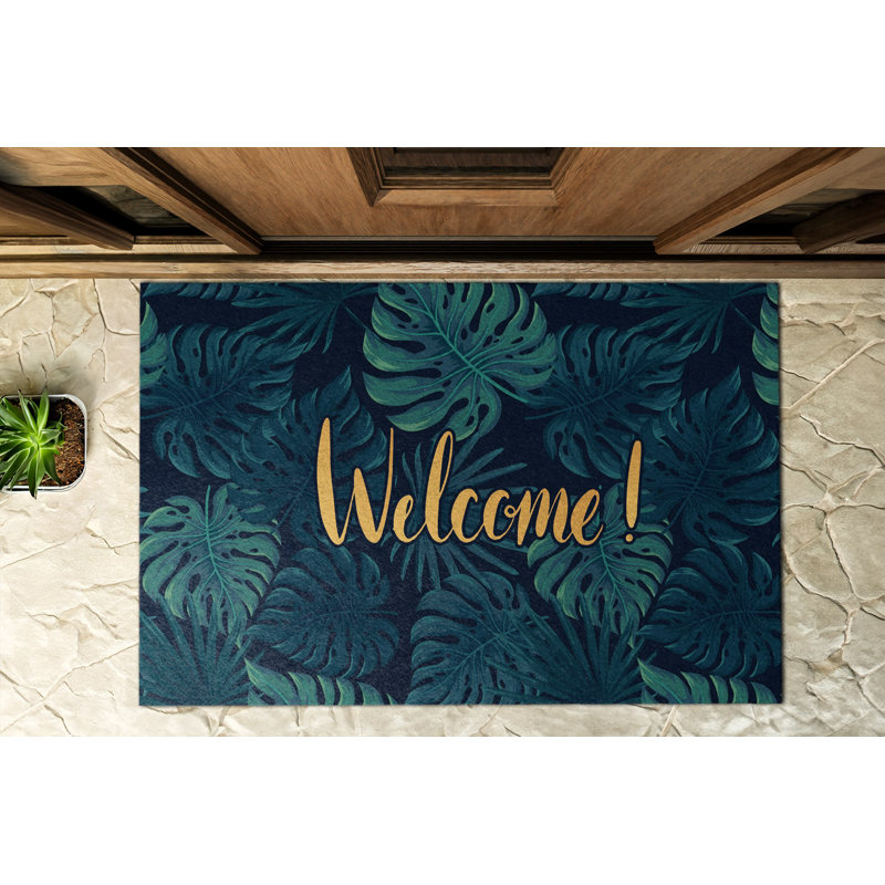 Non-Slip Floral Outdoor Doormat