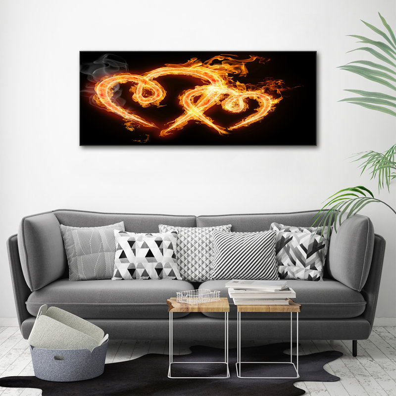 Fiery Hearts - Wrapped Canvas Print