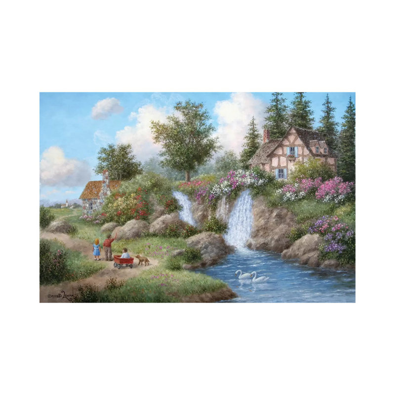 Hillcrest Falls by Dennis Lewan - Wrapped Canvas Painting, 66.04 cm H x 45.72 cm W x 1.91 cm D
