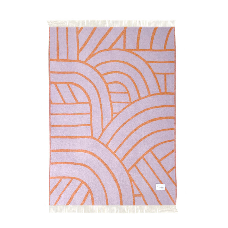 Throw Blanket, Lilac/Orange