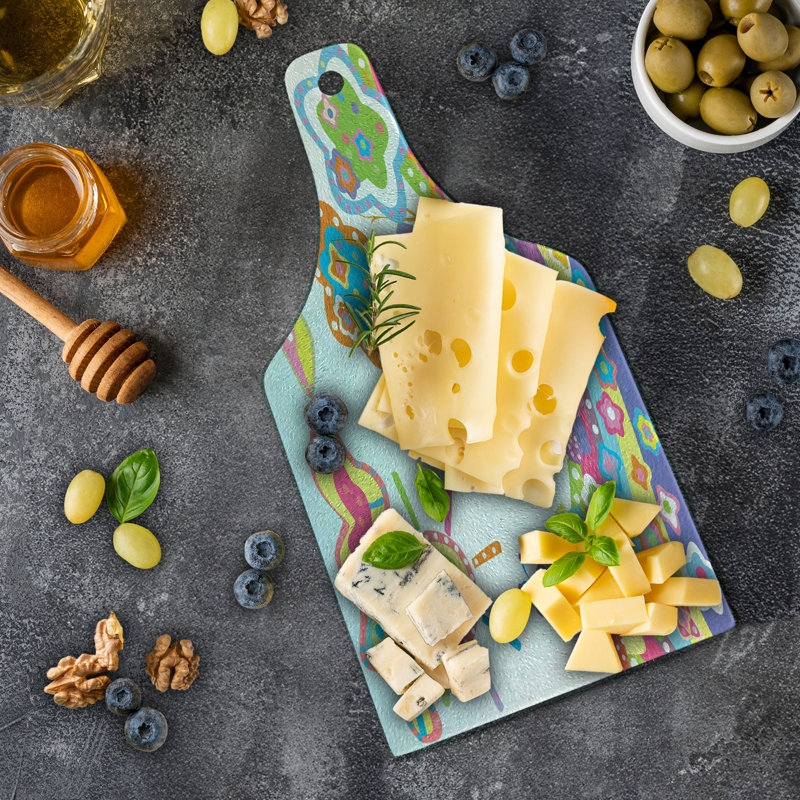 Multicolore planche à découper en verre trempé Ambesonne