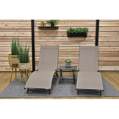 Ensemble de chaises longues avec table Bontang