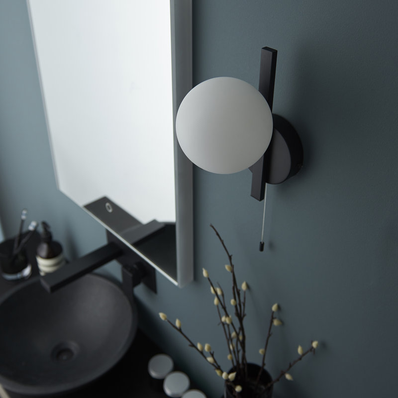 Terflinger Spa 1-Light Bathroom Wall Light, Black