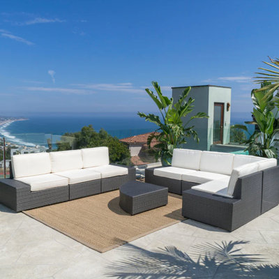 Modulaire d'extérieur - Moderne pour patio de jardin. Comprend 2 fauteuils avec accoudoirs droit et gauche, 1 fauteuil d'angle sans accoudoirs et une table basse. Coussins d'eau. Fabriqué en fer. Aucun assemblage avec les coussins de jardin. Comprend