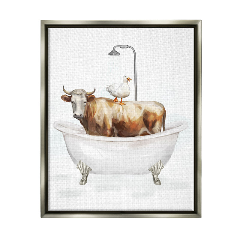Farm Farms Bath, reproduction d'art sur toile, H 31 po x l 25 po x P 1,7 po, Cadre flottant gris lustré