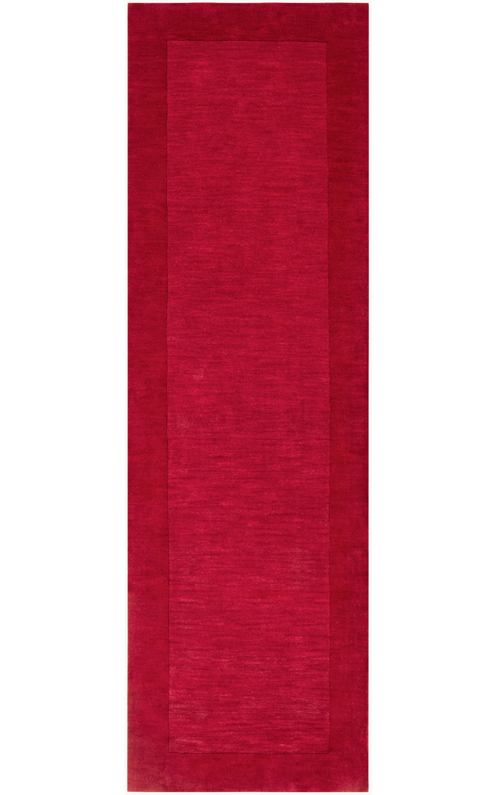 Dolma Red Scarlet Hand-Loomed Wool Rug, Runner 2'6" x 8'